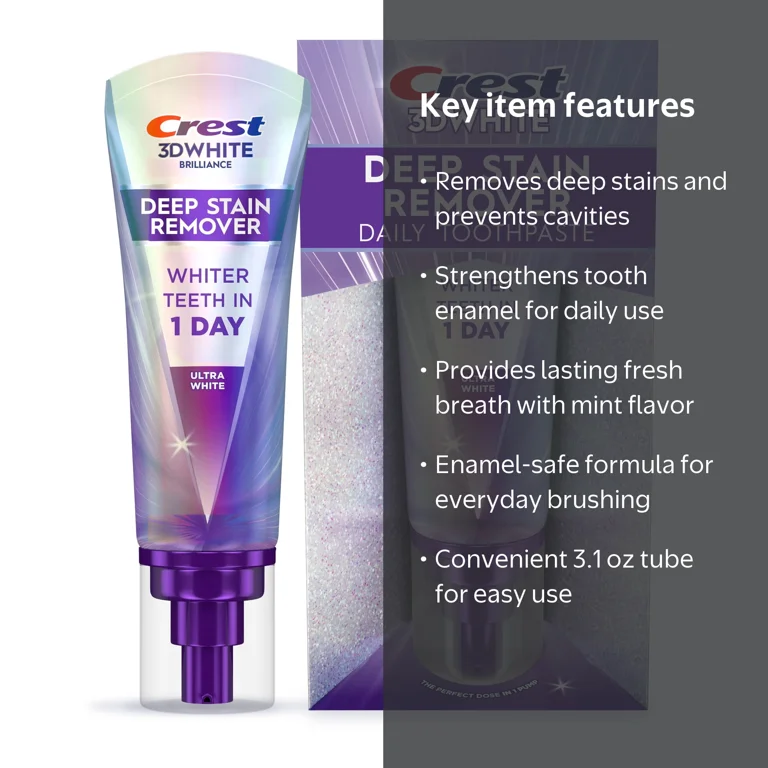 Crest Deep Stain Remover Ultra White Toothpaste 3.1oz for