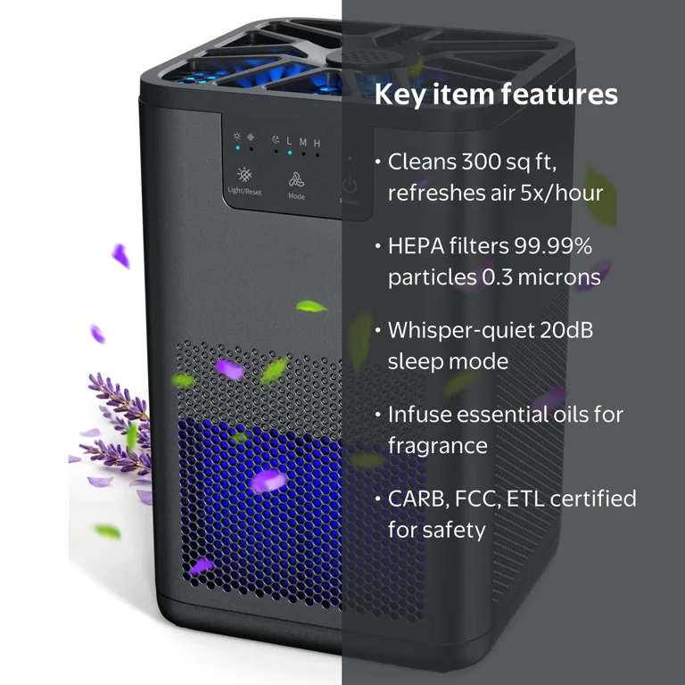 ALROCKET Air Purifier,Hepa Air Purifier Filter for Bedroom,Pet