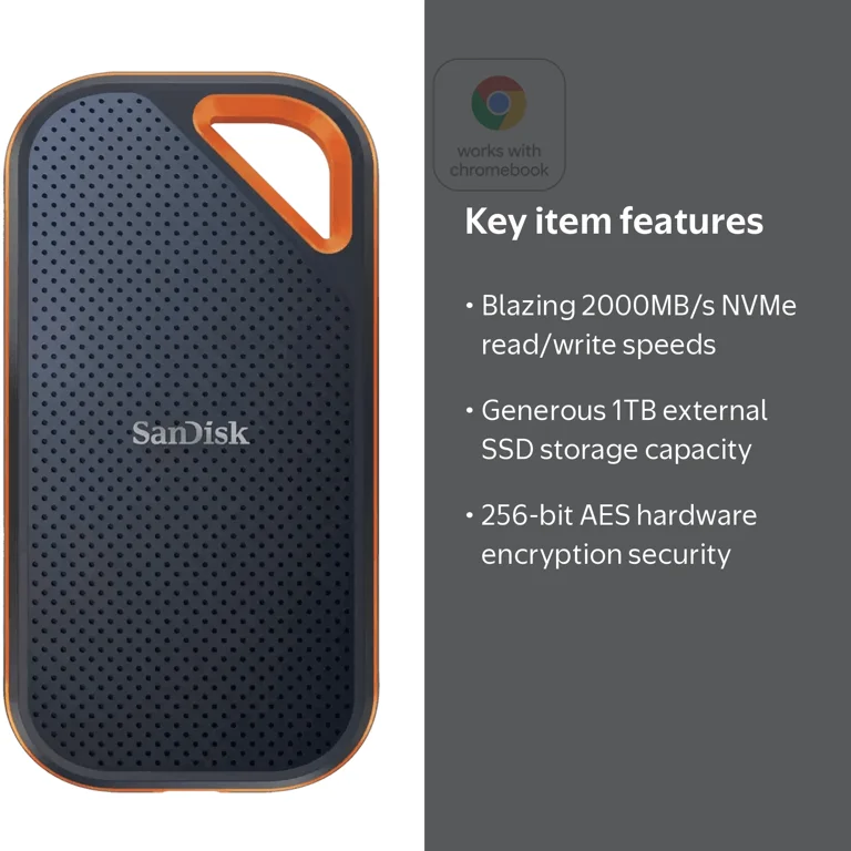 SanDisk 1TB Extreme PRO V2 Portable SSD - USB Extra Memory Flash