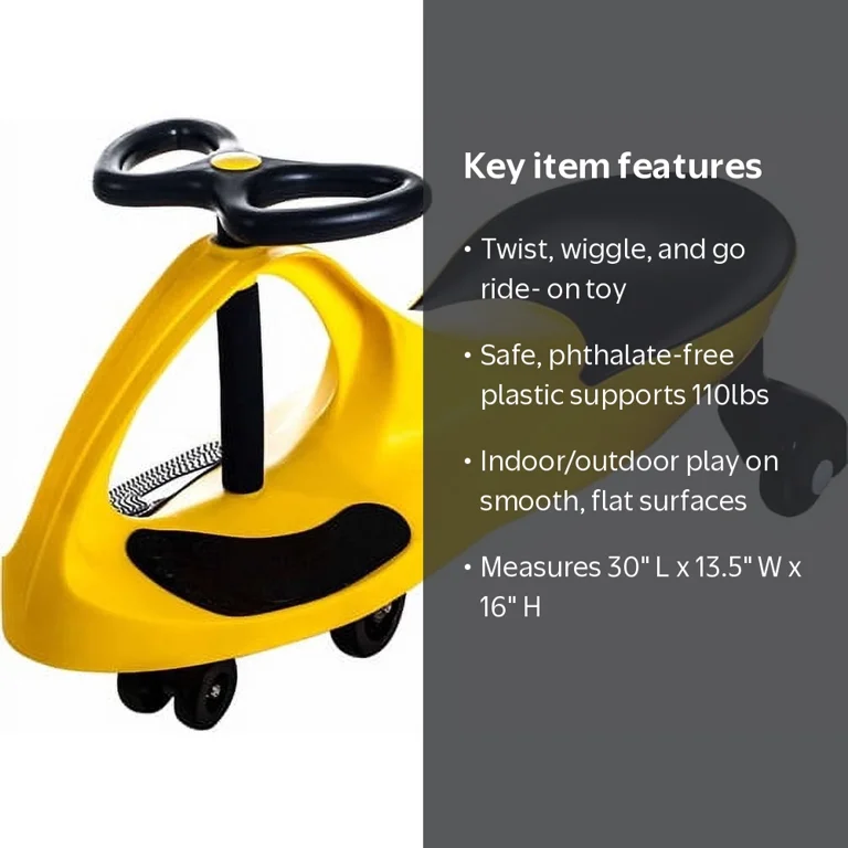 Lil' Rider Wiggle Ride On Toy, Durable Kids Play Car, No Batteries