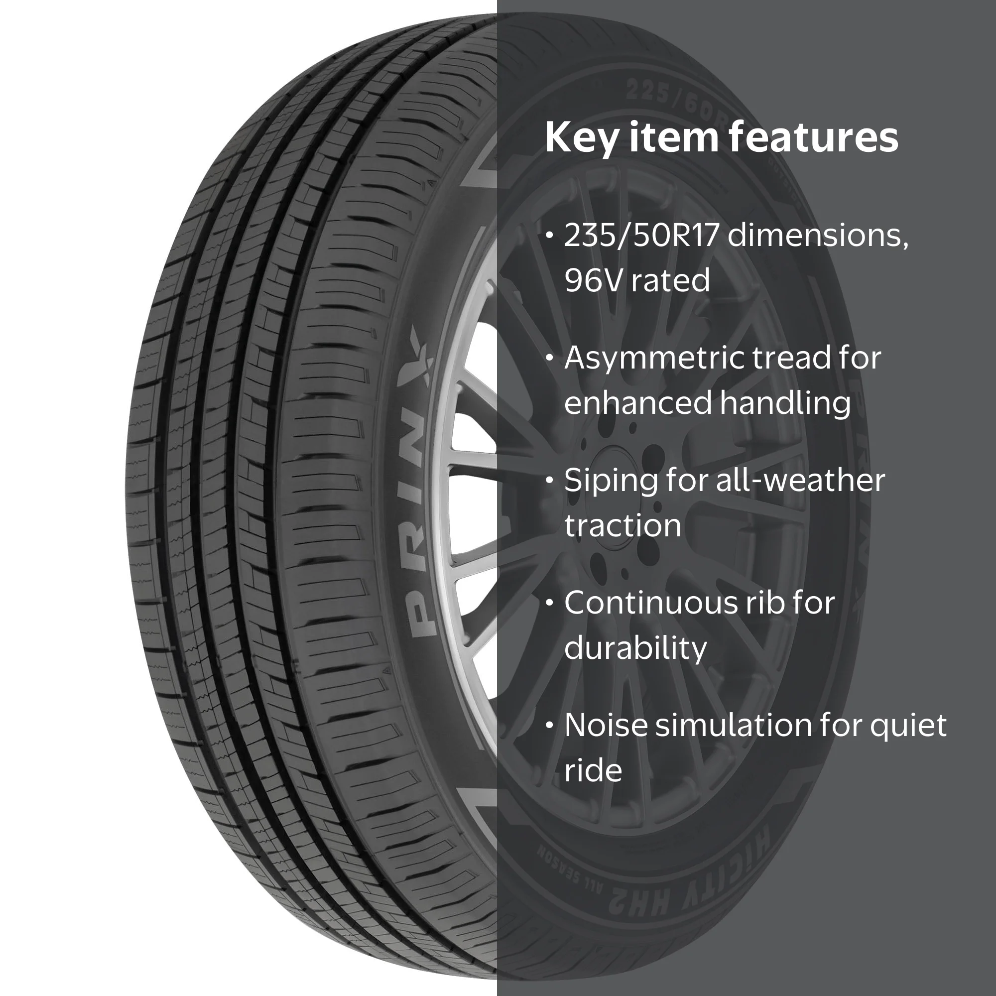 Prinx HiCITY HH2 All Season Passenger Tire, P235/50R17 96V, for