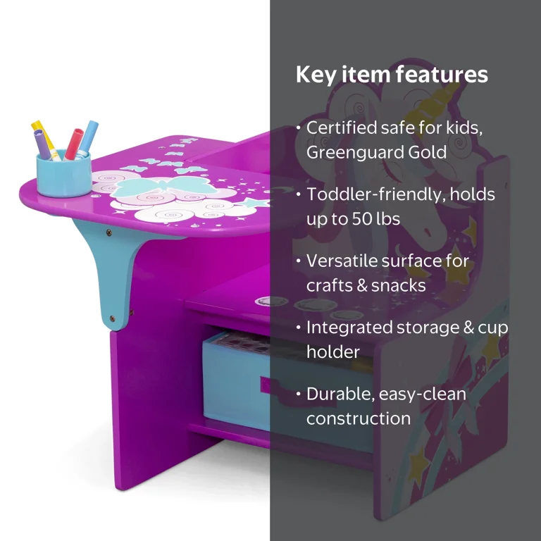 Delta Children's Unicorn Chair Desk with Storage Bin, Toddler