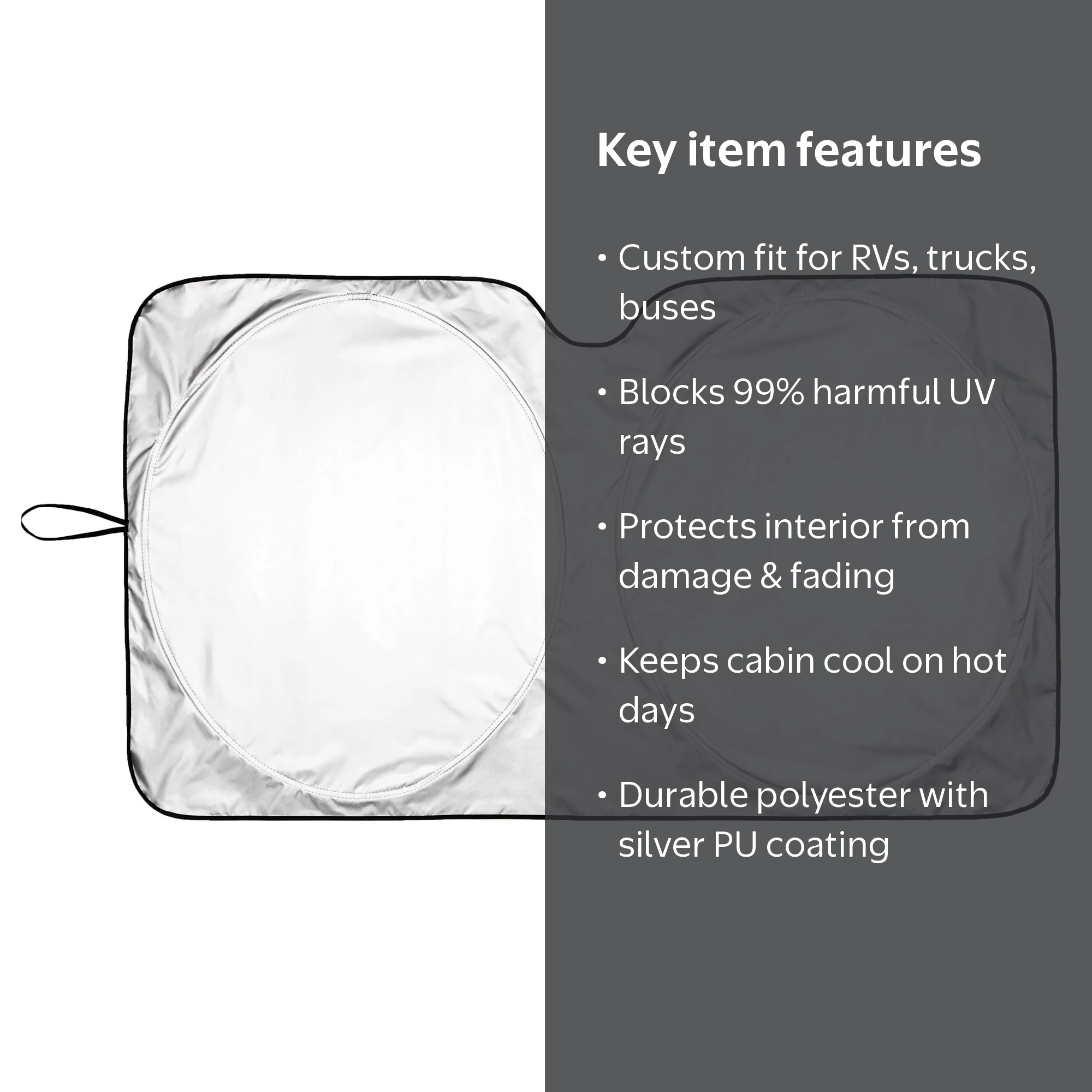 Auto Drive Large Foldable Sunshade for RV Trunk 39x67 inches, UV