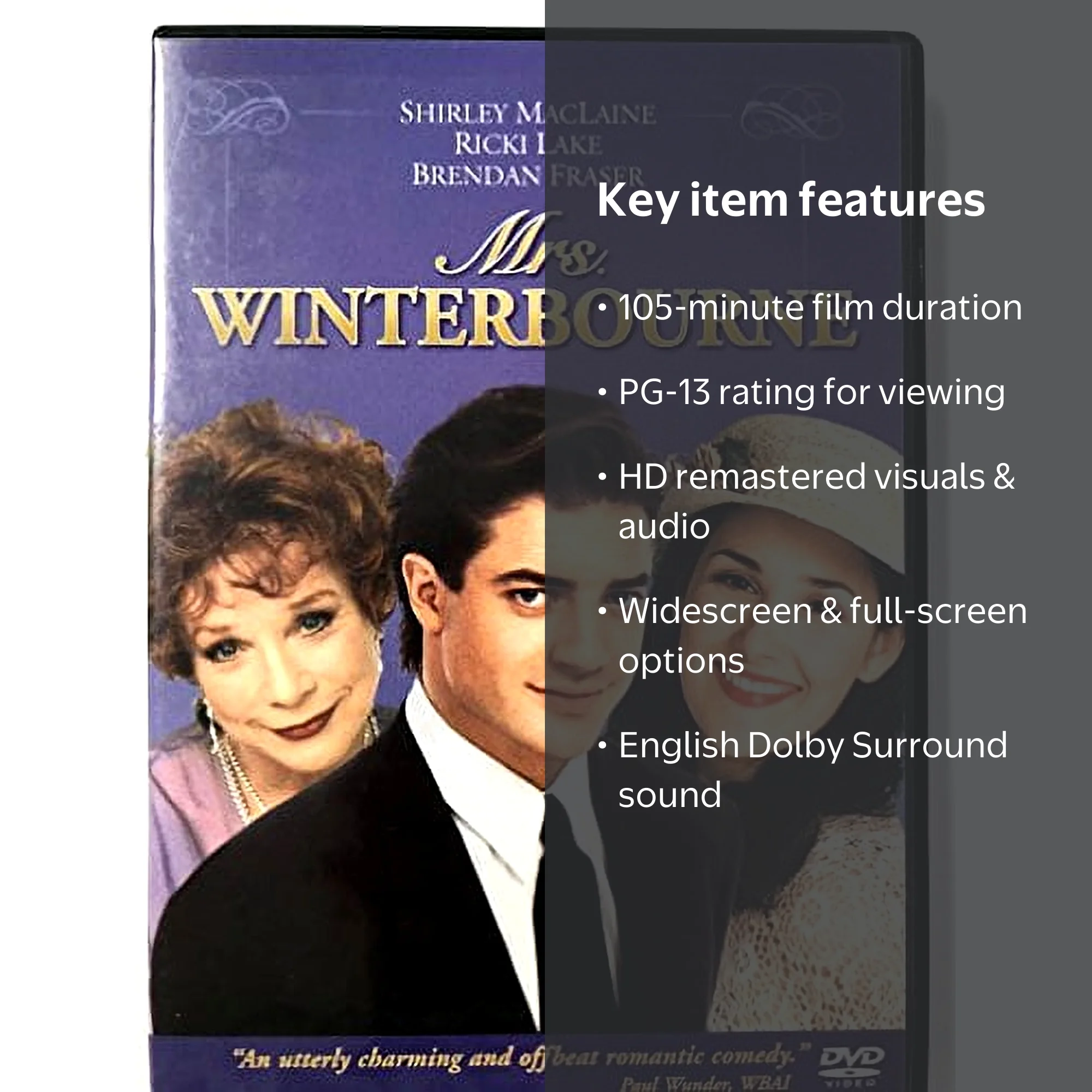 Mrs. Winterbourne P&S DVD, PG-13, 105min, Comedy, Brendan Fraser