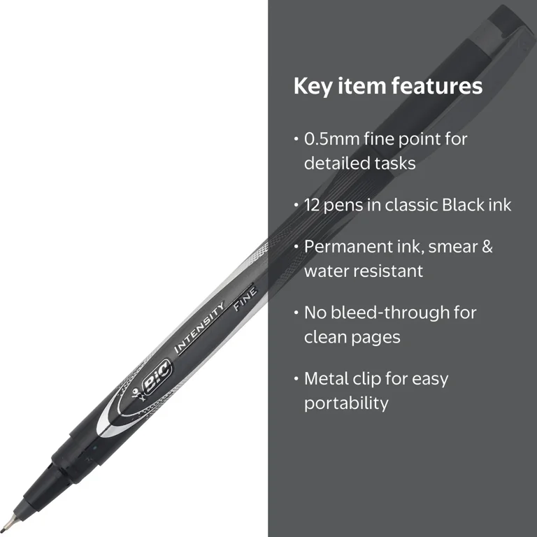 その他 Intensity pro BIC Intensity Pro Marker Pen, Fine Point (0.5mm), Black, 12-Count