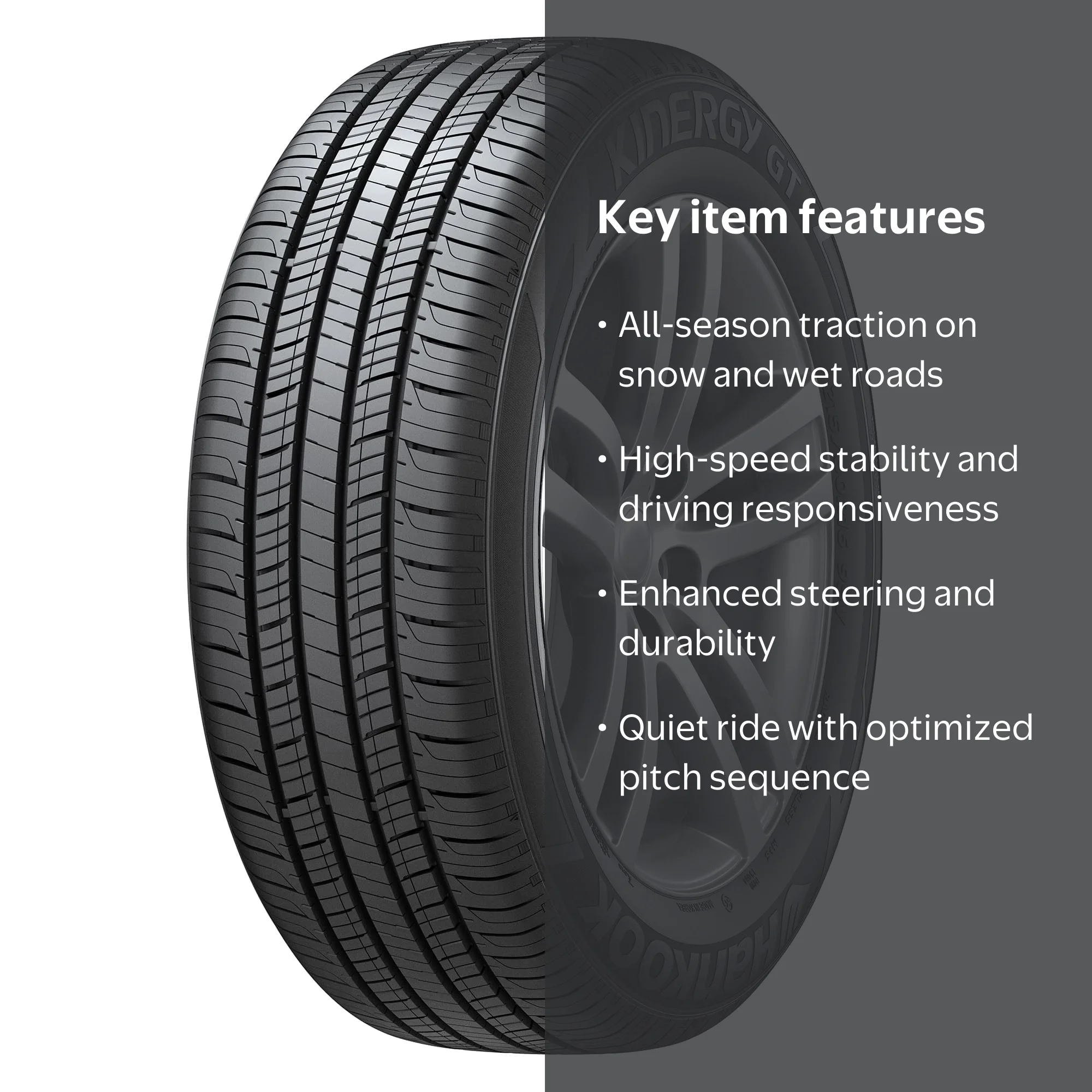 Hankook Kinergy GT (H436) 215/55R17 94H Grand Touring tire for