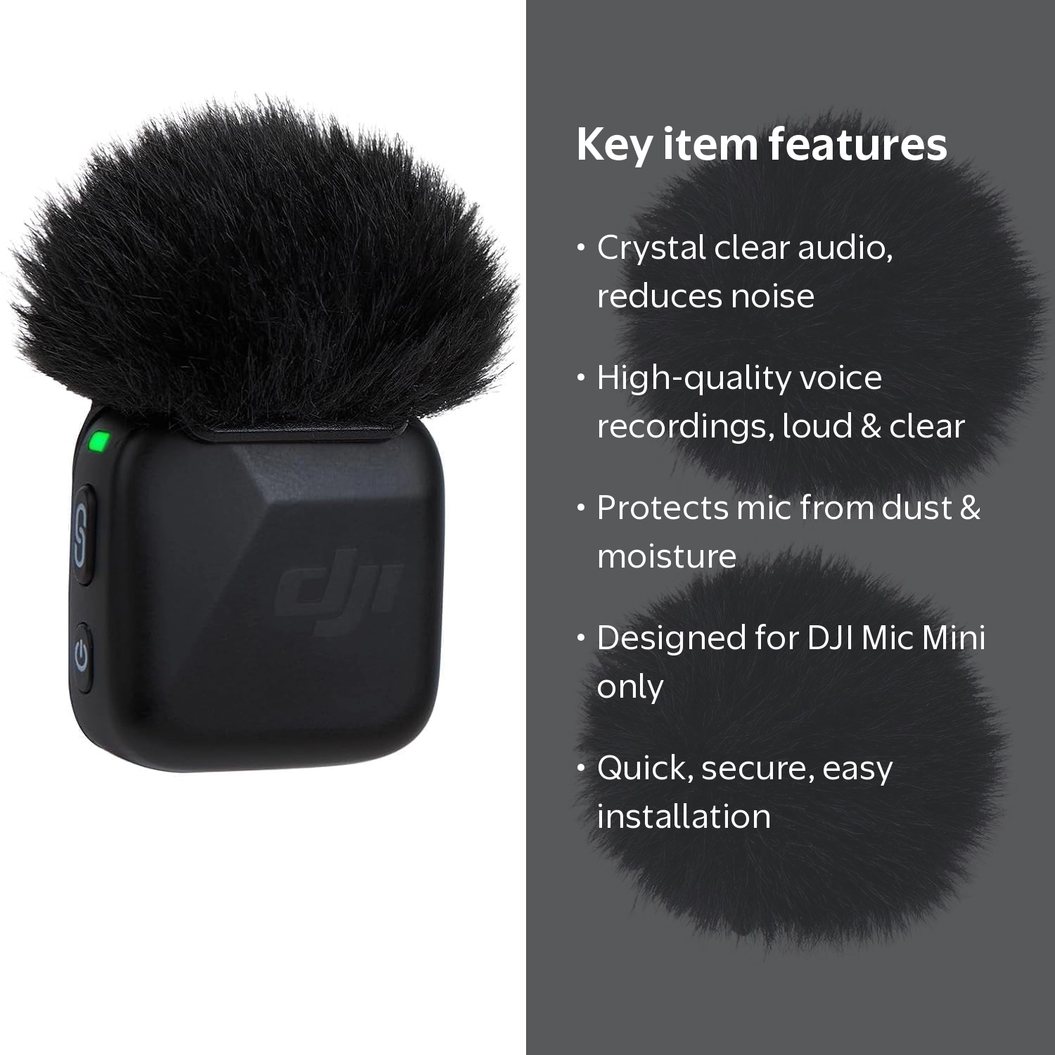 SUNMON, DJI Mini Mic Wind Muff, 2 Pack, Black 4 cm - Walmart.com
