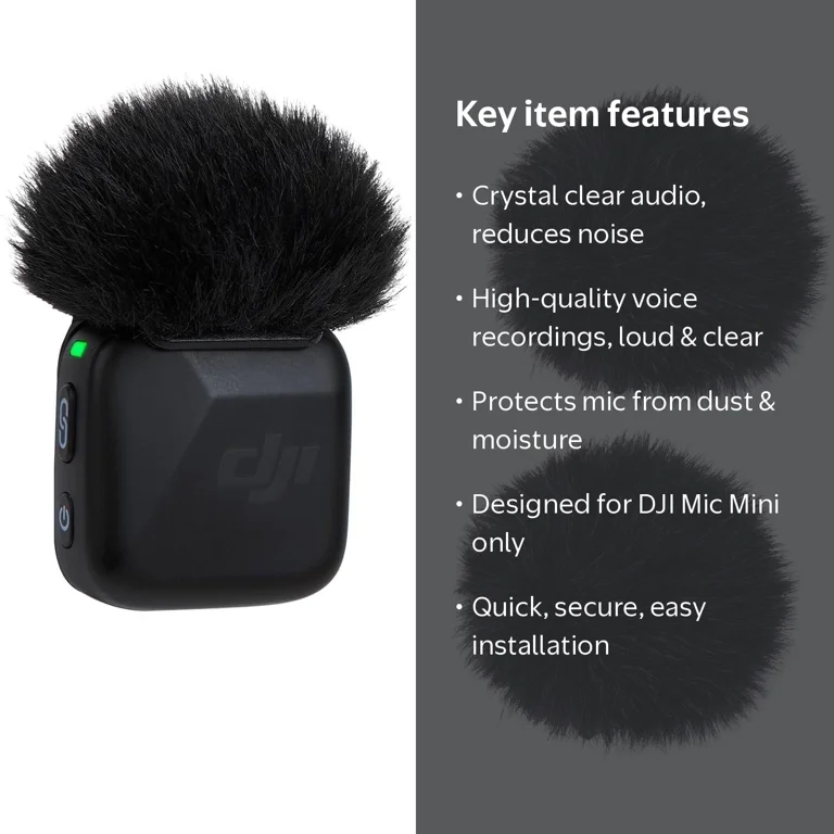 SUNMON, DJI Mini Mic Wind Muff, 2 Pack, Black 4 cm - Walmart.com
