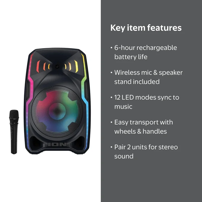 ION Audio Total PA Apex Battery-Powered PA Speaker with Microphone