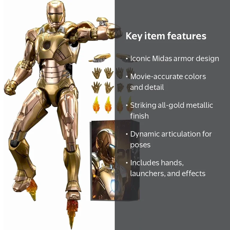 ZD Toys 1/10 Scale Iron Man MK21 Midas Collector Action Figure