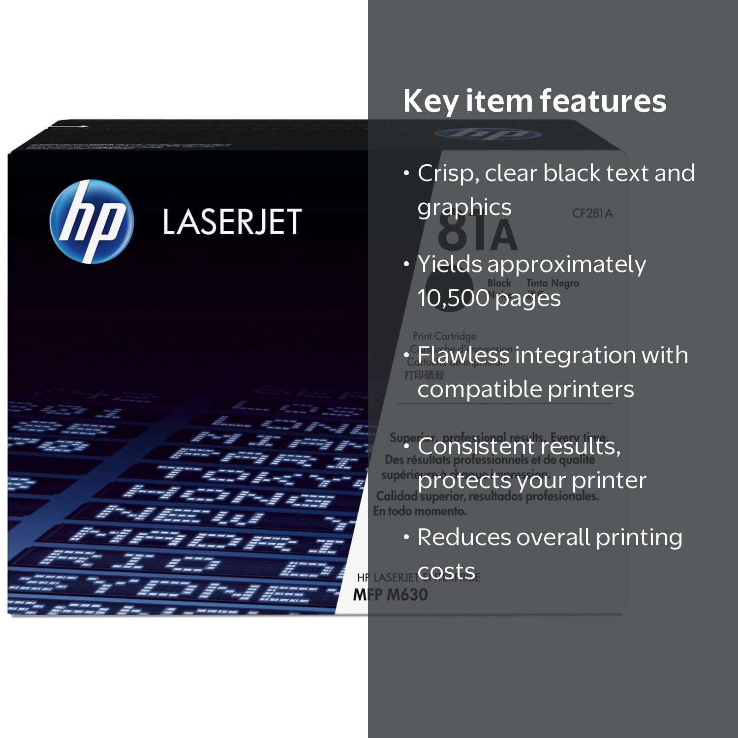 HP, LaserJet Toner Cartridge, CF281A, Black, Standard size