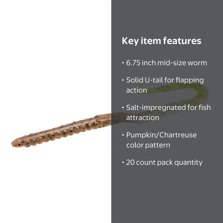 Zoom U-Tale 6'' Pumpkin/Chartreuse 20pk - Walmart.com