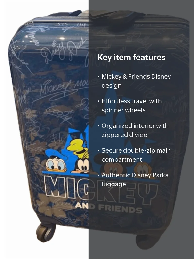 Disney Parks Mickey Mouse & Friends Signature Black Luggage Small