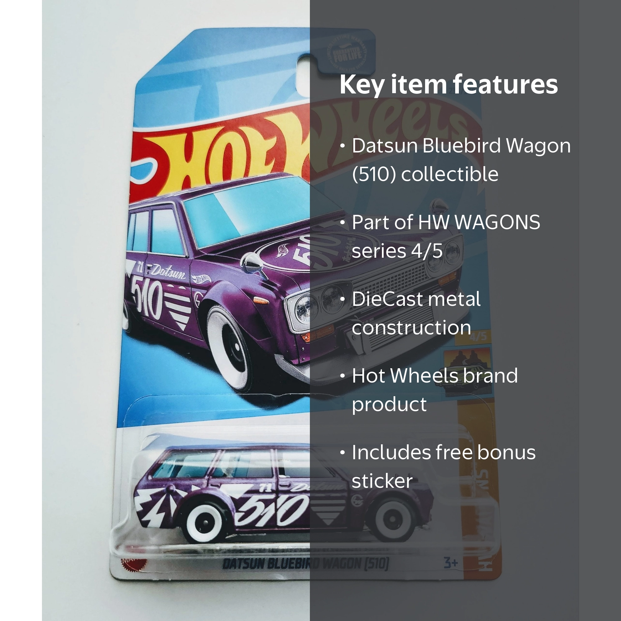 Hot Wheels 235/250 - Datsun Bluebird Wagon (510) - HW WAGONS 4/5 +