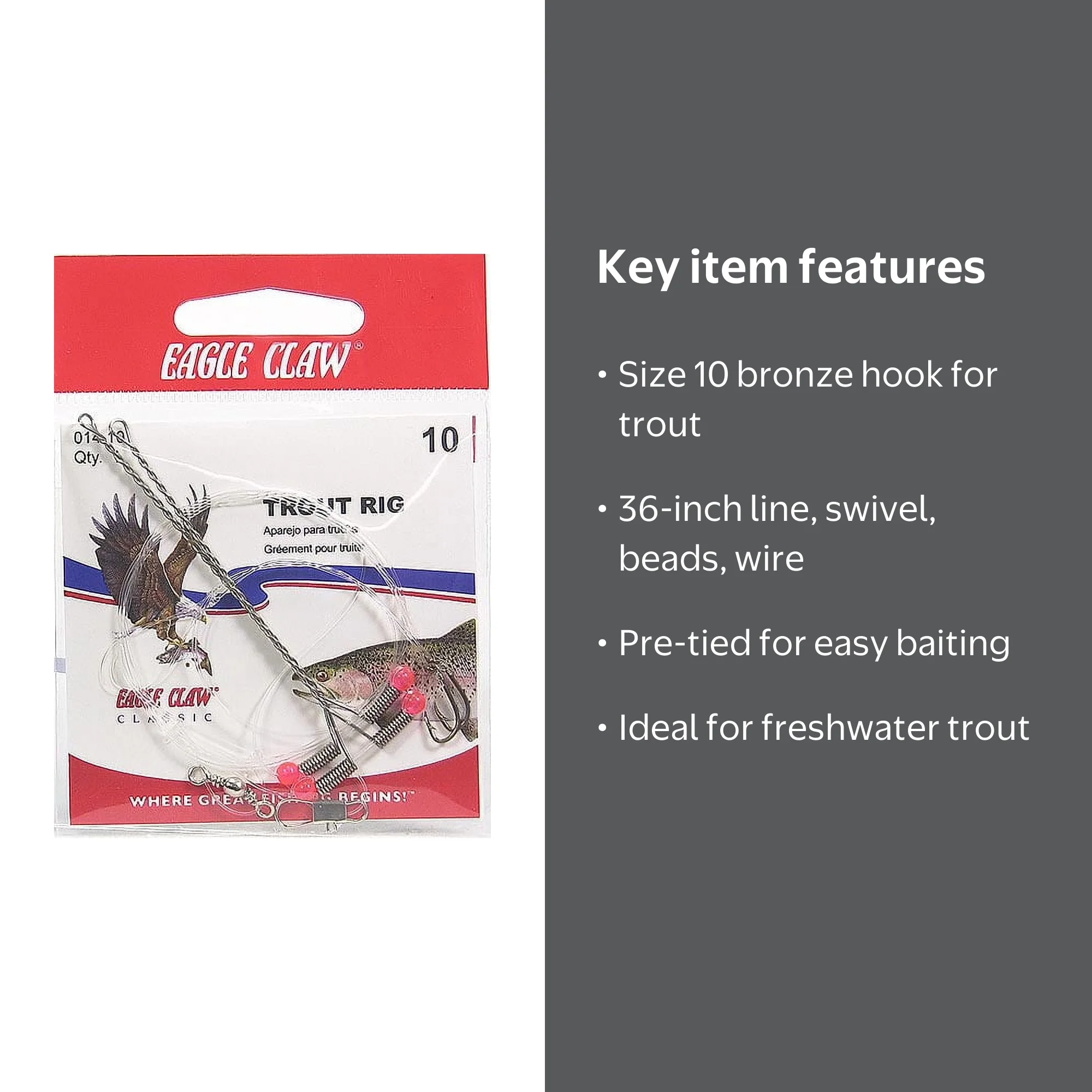 Eagle Claw 014H-10 Trout Rig - Quality Bronze Fishing Setup