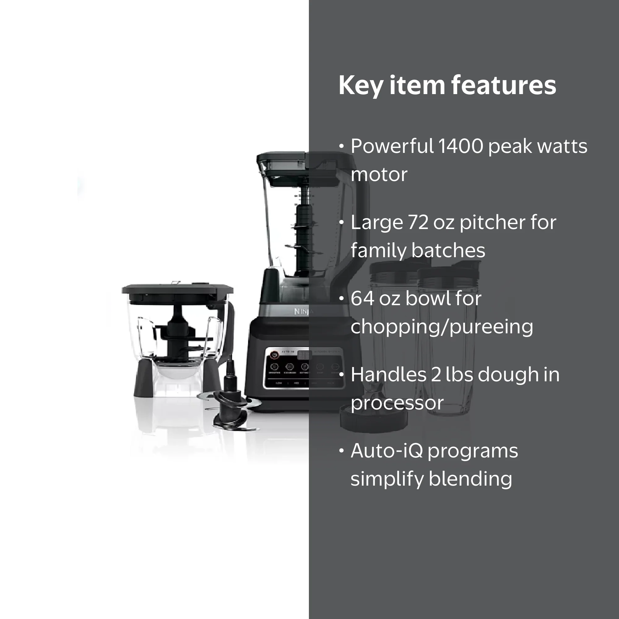 Ninja, Kitchen Blender System and 8-Cup Food Processor, BN805A