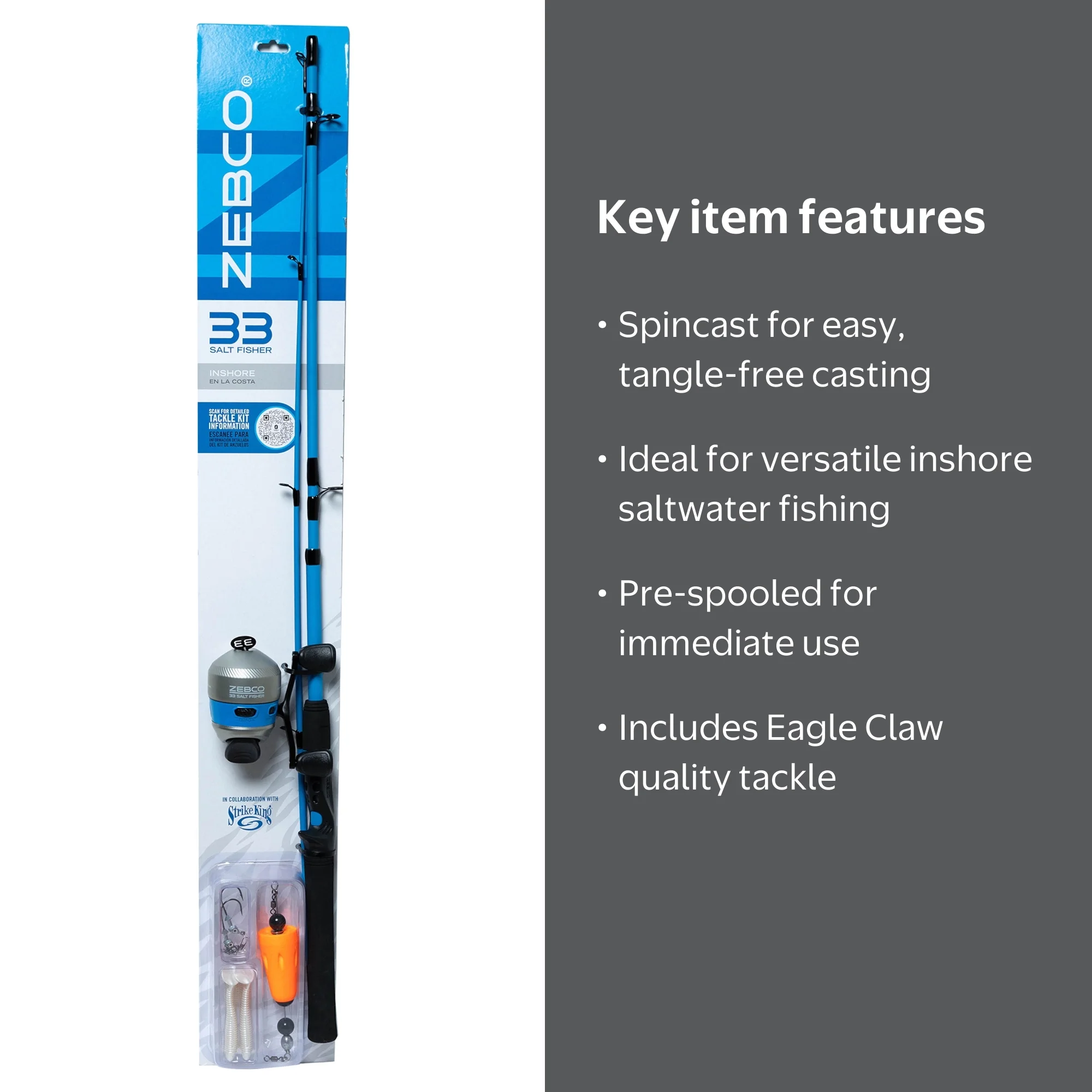 Zebco 33 Inshore Saltwater Spincast Combo - Walmart.com