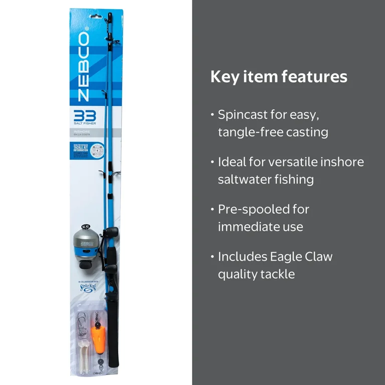 Zebco 33 Inshore Saltwater Spincast Combo - Walmart.com