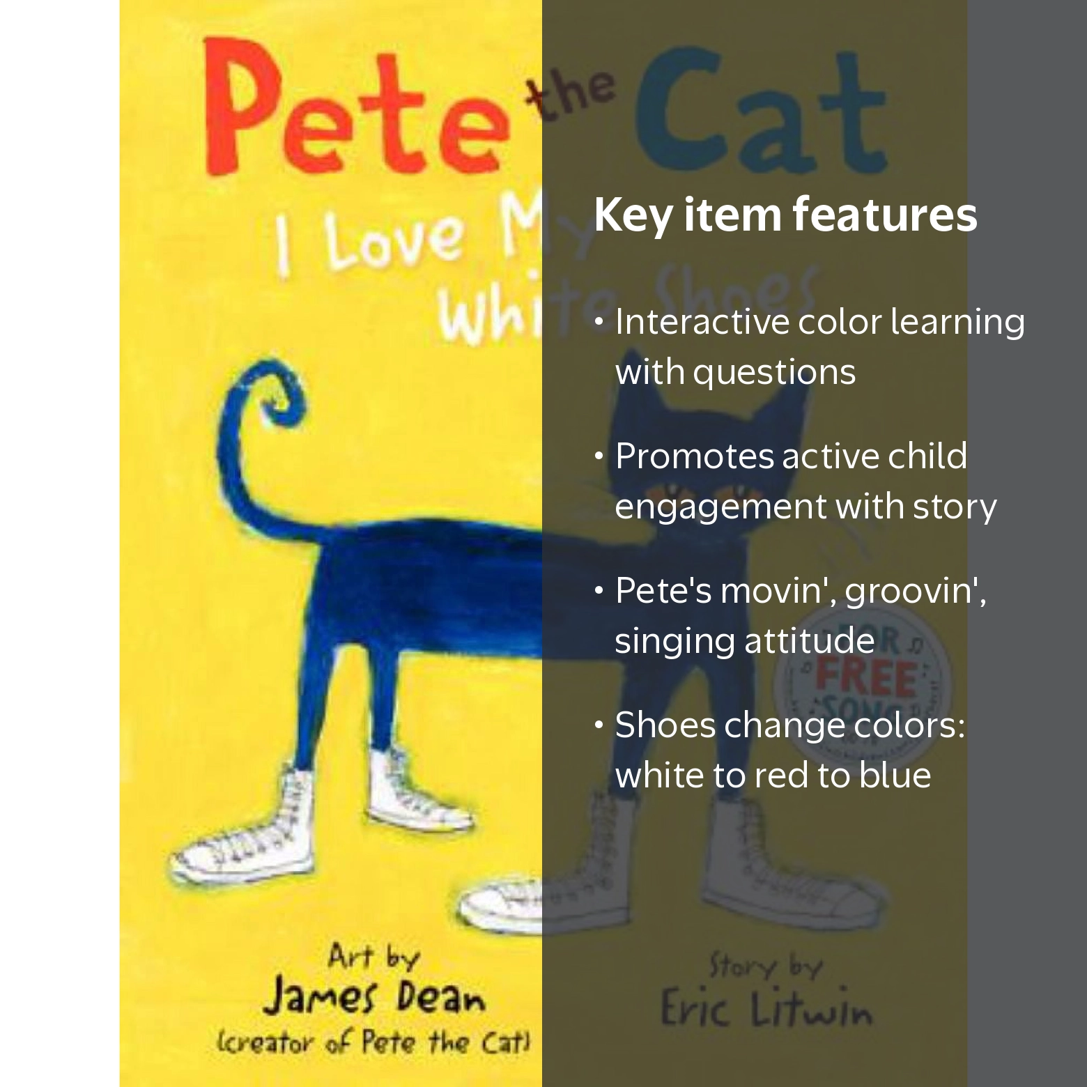 Eric Litwin, Pete the Cat Book, I Love My White Shoes - Walmart.com