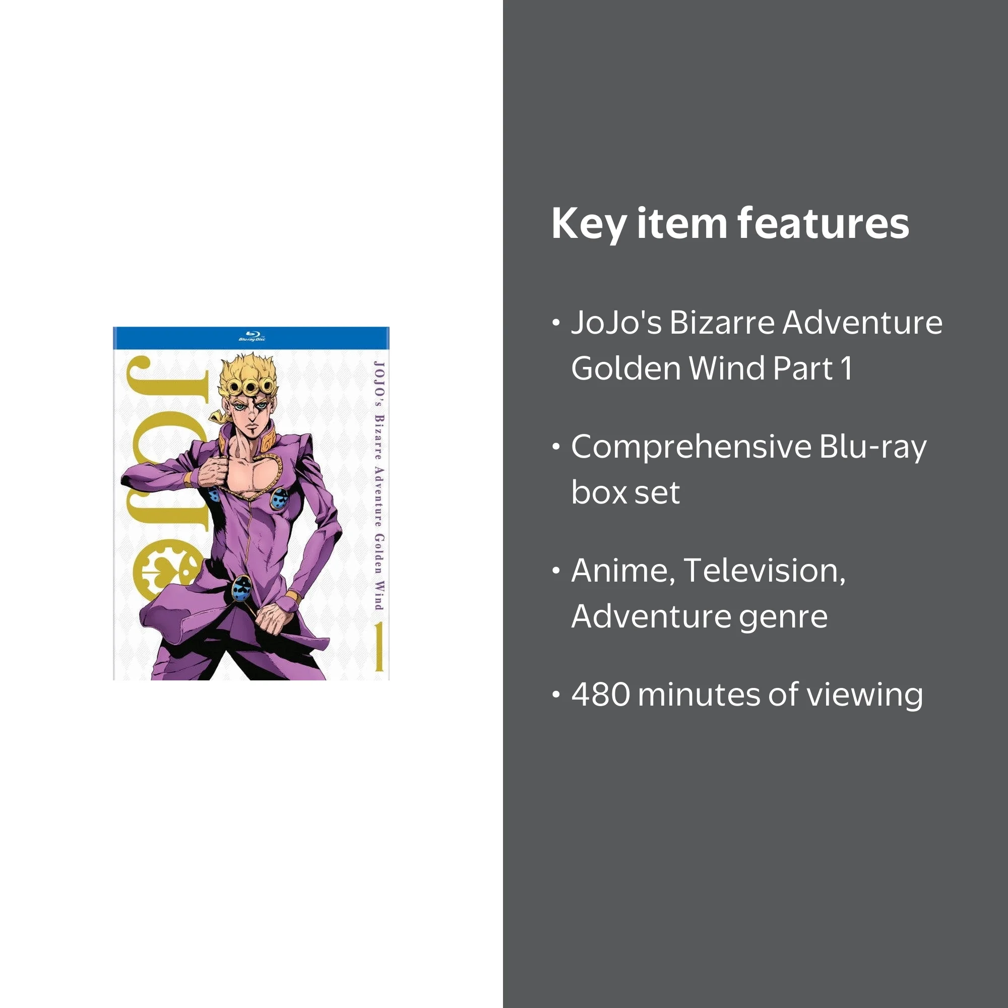 VIZ Media JoJo's Bizarre Adventure: Golden Wind Part 1 Blu-ray Box