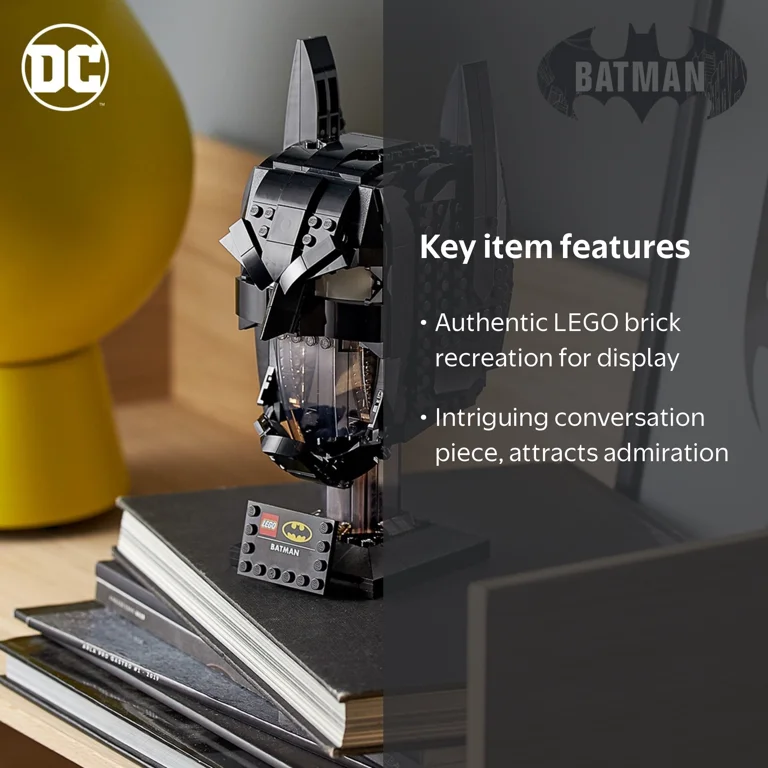 LEGO, DC Batman, Batman Cowl, Collectible Building Toy for Adults