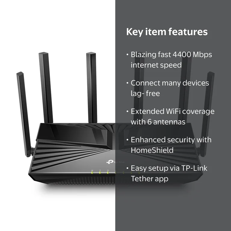 TP-Link Archer AX4400 Dual-Band WiFi 6 Router | 4.4 Gbps Speeds