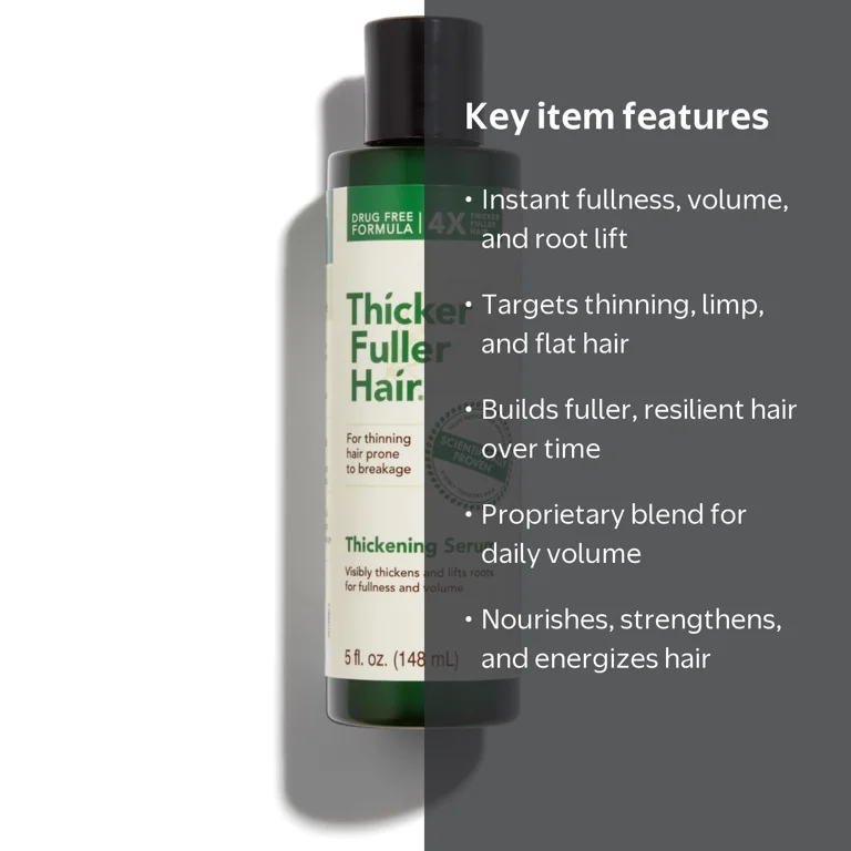 Thicker Fuller Hair Thickening Hair Serum with Mongongo Oil and