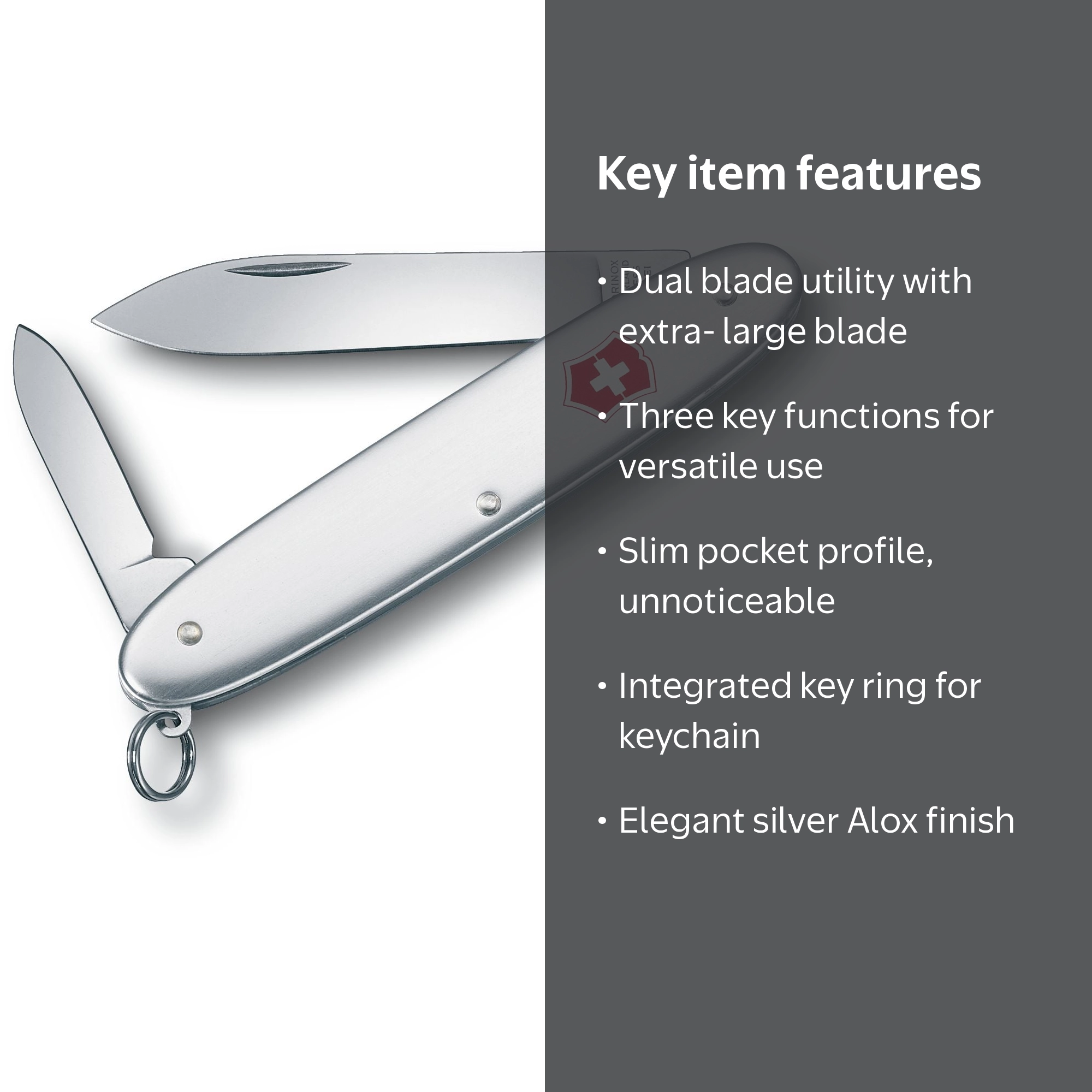 Victorinox Swiss Army Excelsior 2 Blade Silver Alox Pocket Knife