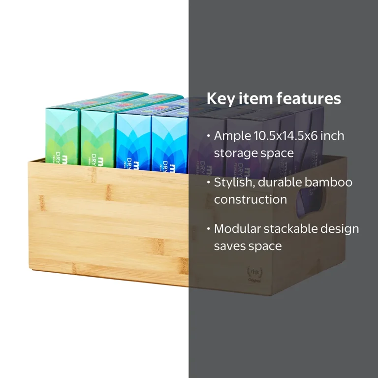 The Home Edit Bamboo Medium Storage Bin - Walmart.com