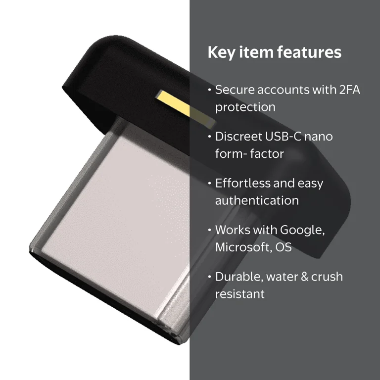 Yubico, YubiKey 5C Nano, Two-factor authentication security key