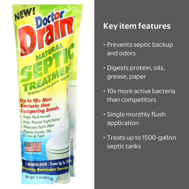 Dr. Drain Septic System Treatment, 8oz, 1500 Gallon, 1pk - Walmart.com