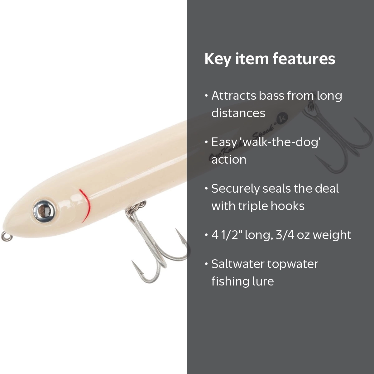 Heddon, Heddon One Knocker Spook, 3/4 oz Saltwater Fishing Lure