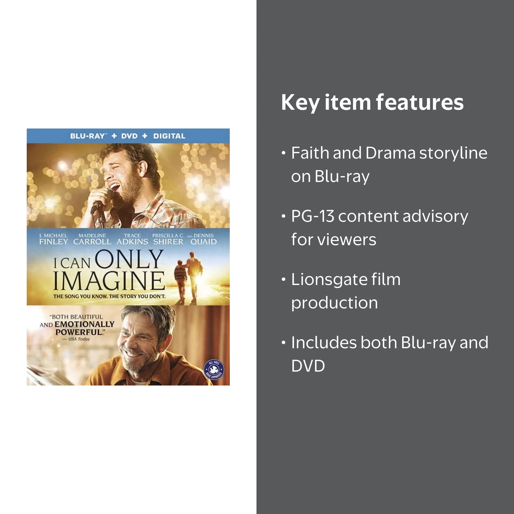 I Can Only Imagine - Father Movie Drama (Blu-ray + DVD) - Walmart.com