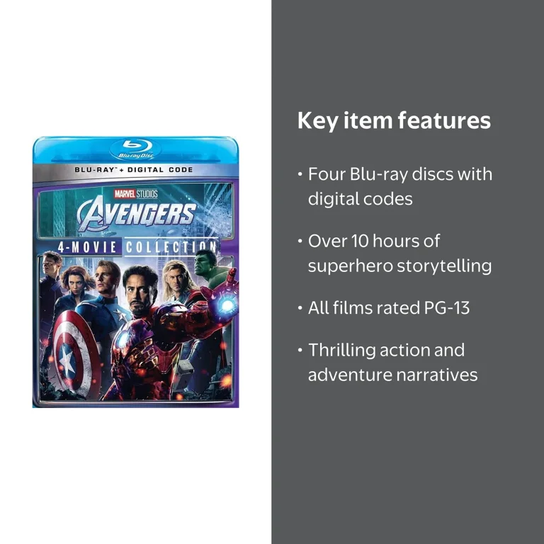 Avengers 4-Movie Collection Blu-ray Set (Marvel) + Digital Code