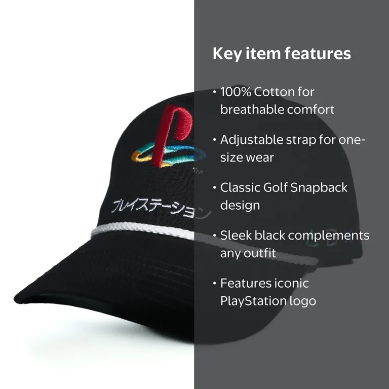 PlayStation Black Golf Snapback Hat, One Size - Walmart.com