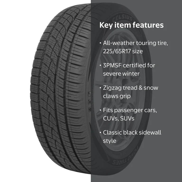 Toyo Celsius II 225/65R17 102H BSW Tire for Passenger Cars, CUVs