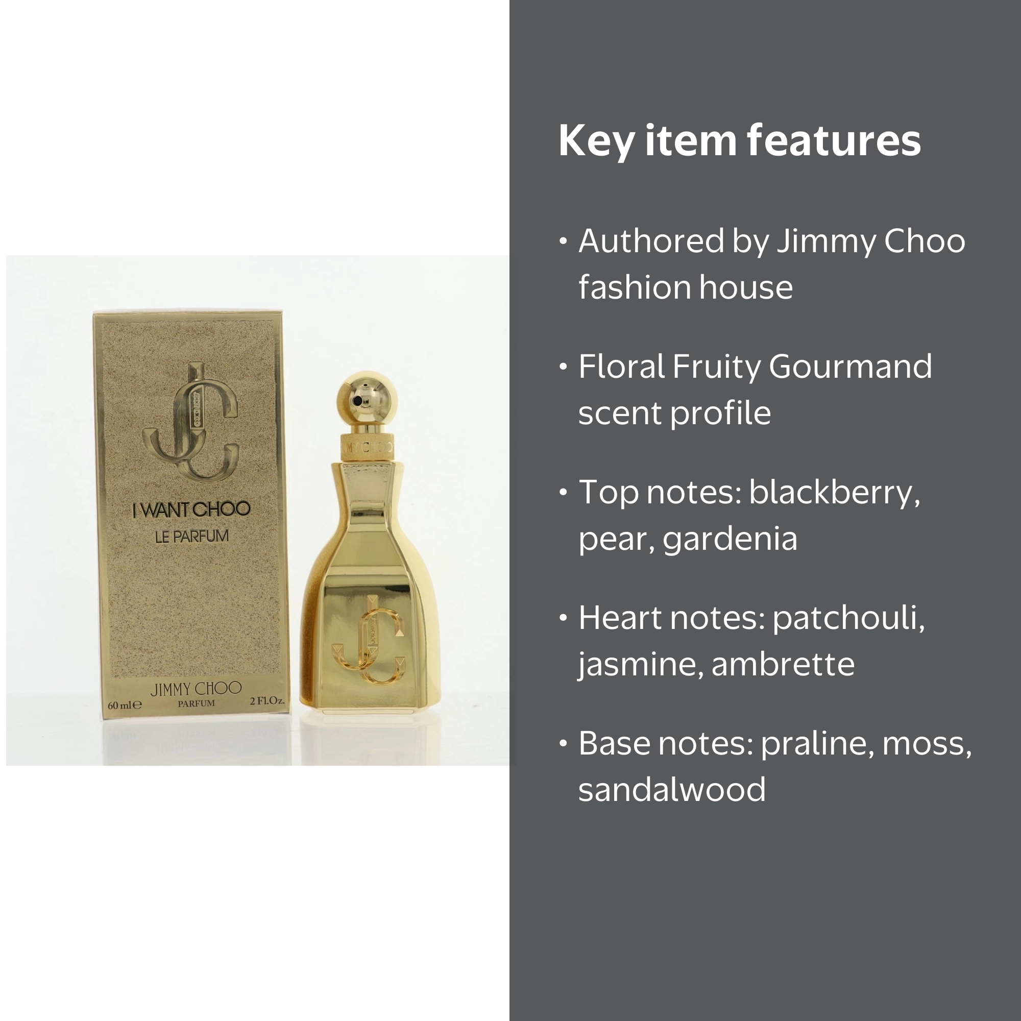 Jimmy Choo I Want Choo Le Parfum, Floral Fruity Gourmand, EDP