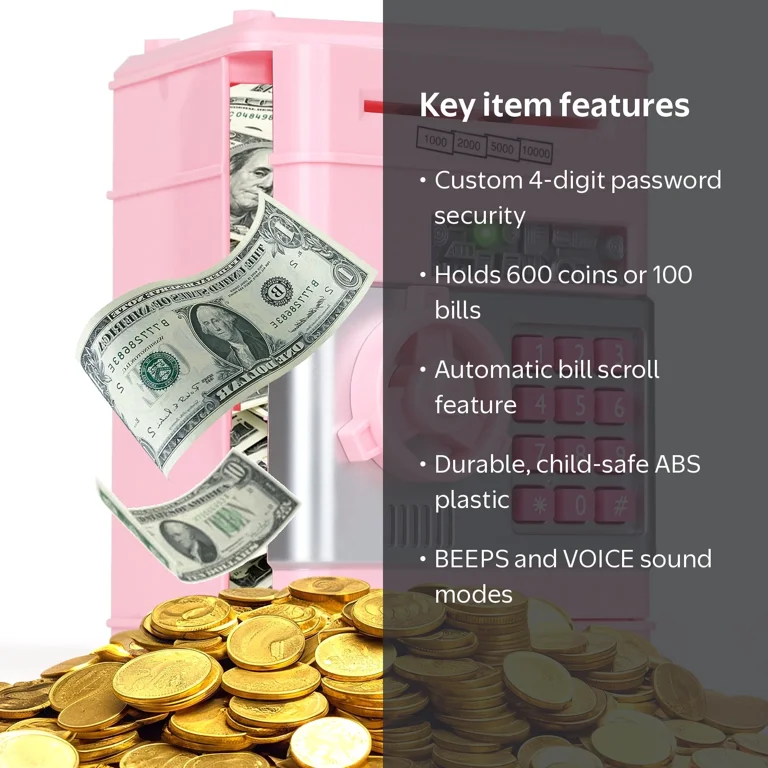 OROLIVING Piggy Bank Safe for Kids, Large Digital Money Bank with OROLIVING Piggy Bank Safe for Kids, Large Digital Money Bank with