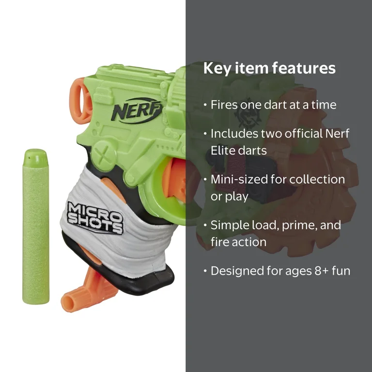 Nerf MicroShots Zombie Strike Crosscut Blaster, Ages 8 and Up
