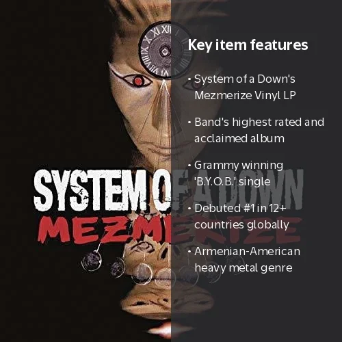 Sony, Vinyl LP, System of a Down - Mezmerize, 2005 Album - Walmart.com