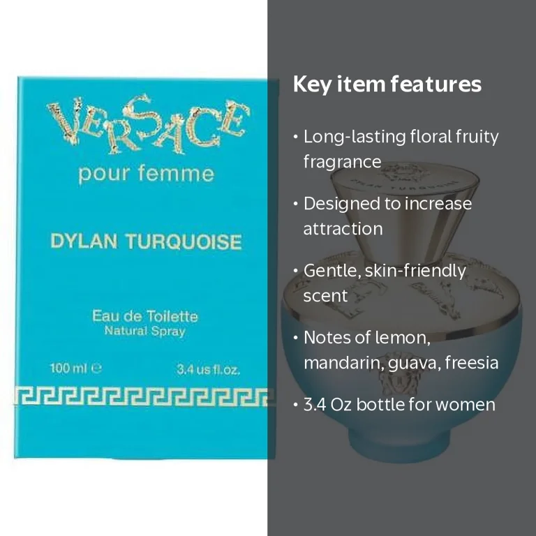 Versace Dylan Turquoise Perfume for Women - 3.4 oz EDT Fragrance