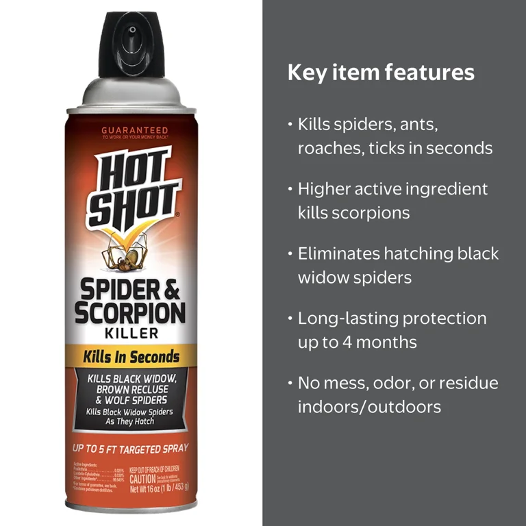 Hot Shot Spider & Scorpion Killer Aerosol Spray, 16 Oz - Walmart.com
