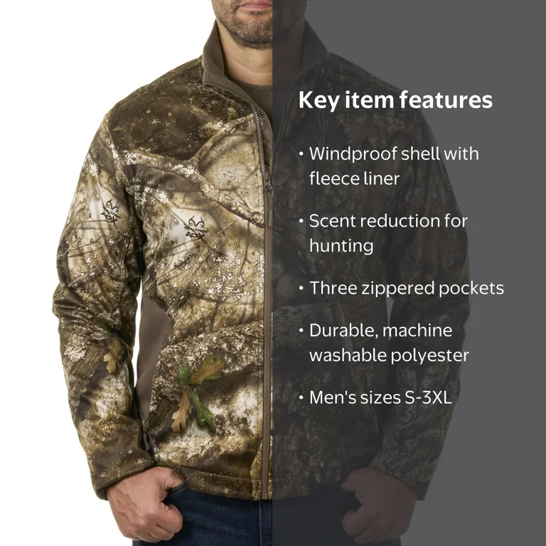 Realtree APX Men's Chill Cutter Softshell Hunting Jacket, Sizes S