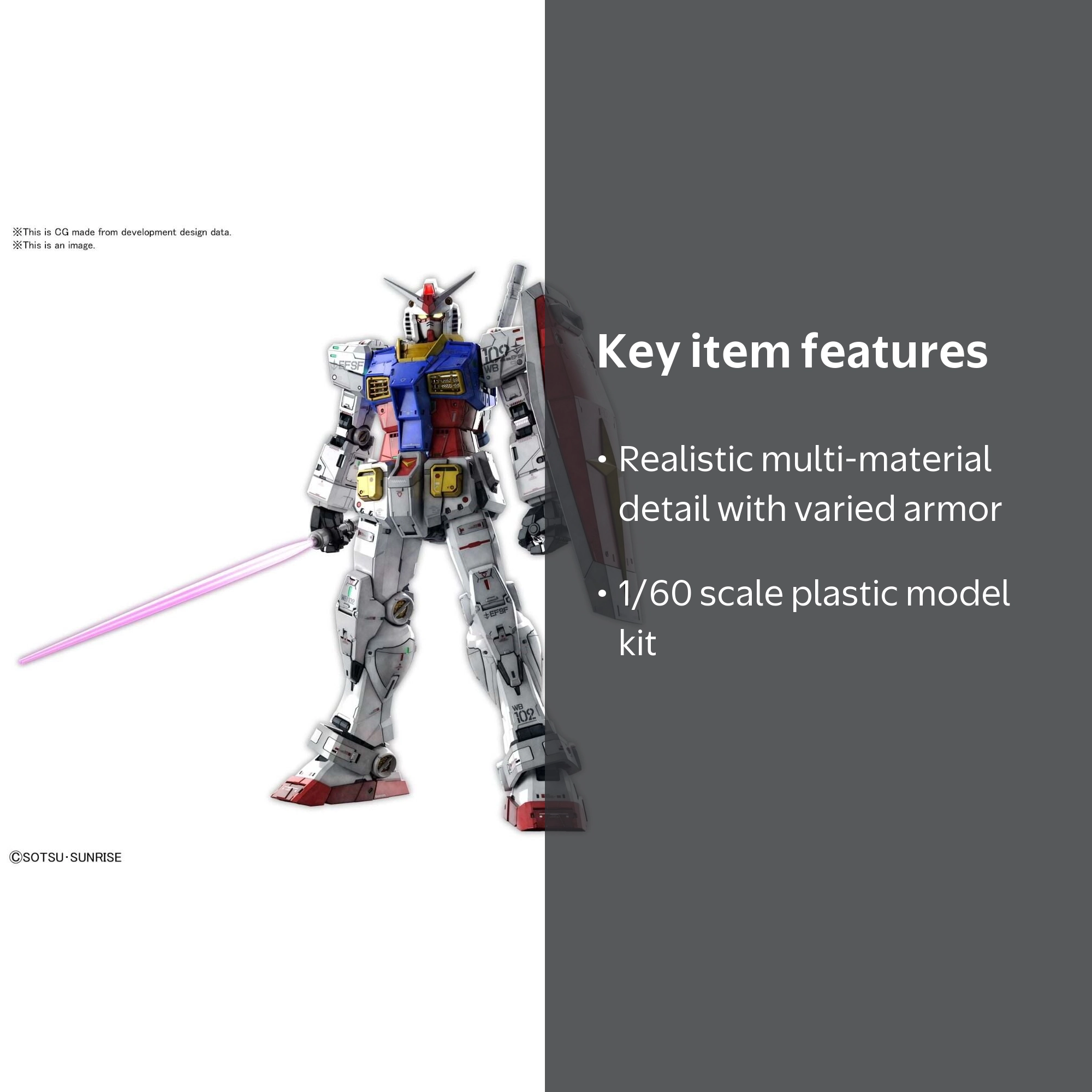 BANDAI HOBBY, Model Kit, PG RX-78-2 Unleashed 2.0 1/60 Scale