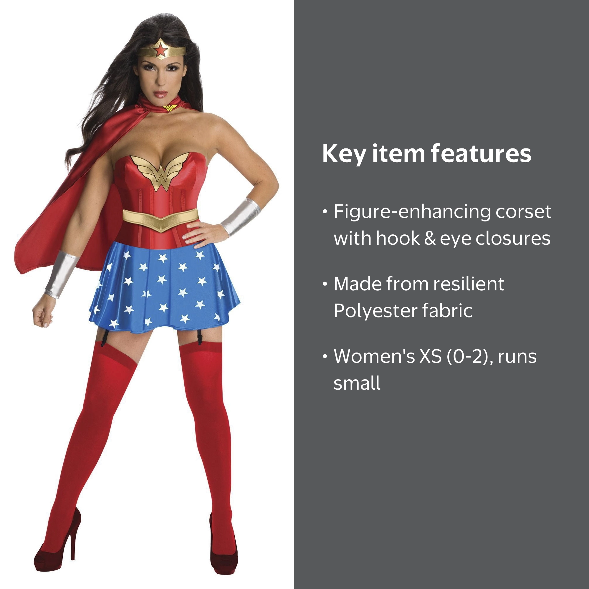 wonder woman dress Adult Long-Sleeved RUBIES II DC Comics Wonder