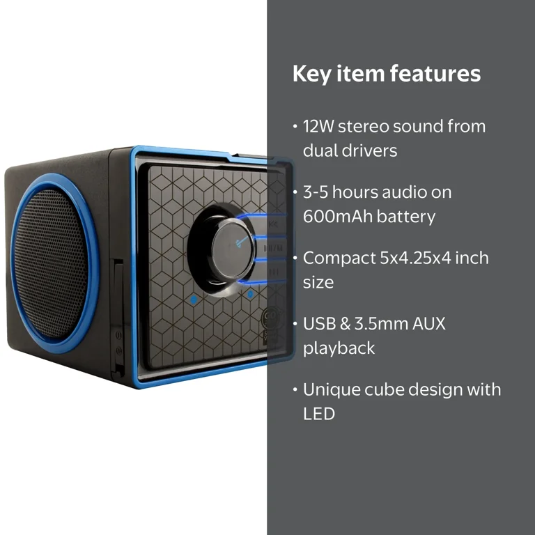 GOgroove, Portable Stereo Speaker, 5
