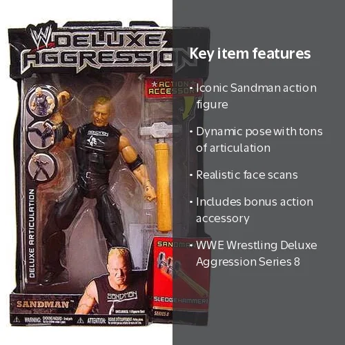 WWE Wrestling Deluxe Aggression Series 8 Sandman Action Figure