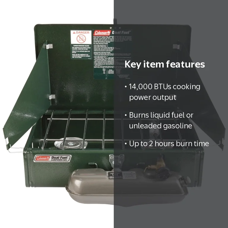 Coleman Guide Series 424 Dual Fuel 2-Burner Camp Stove, 14,000