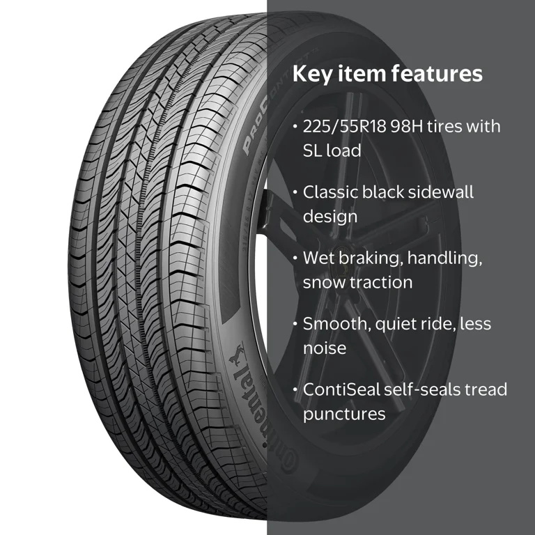 Continental, Passenger Tire, All Season, 225/55R18, Black Sidewall