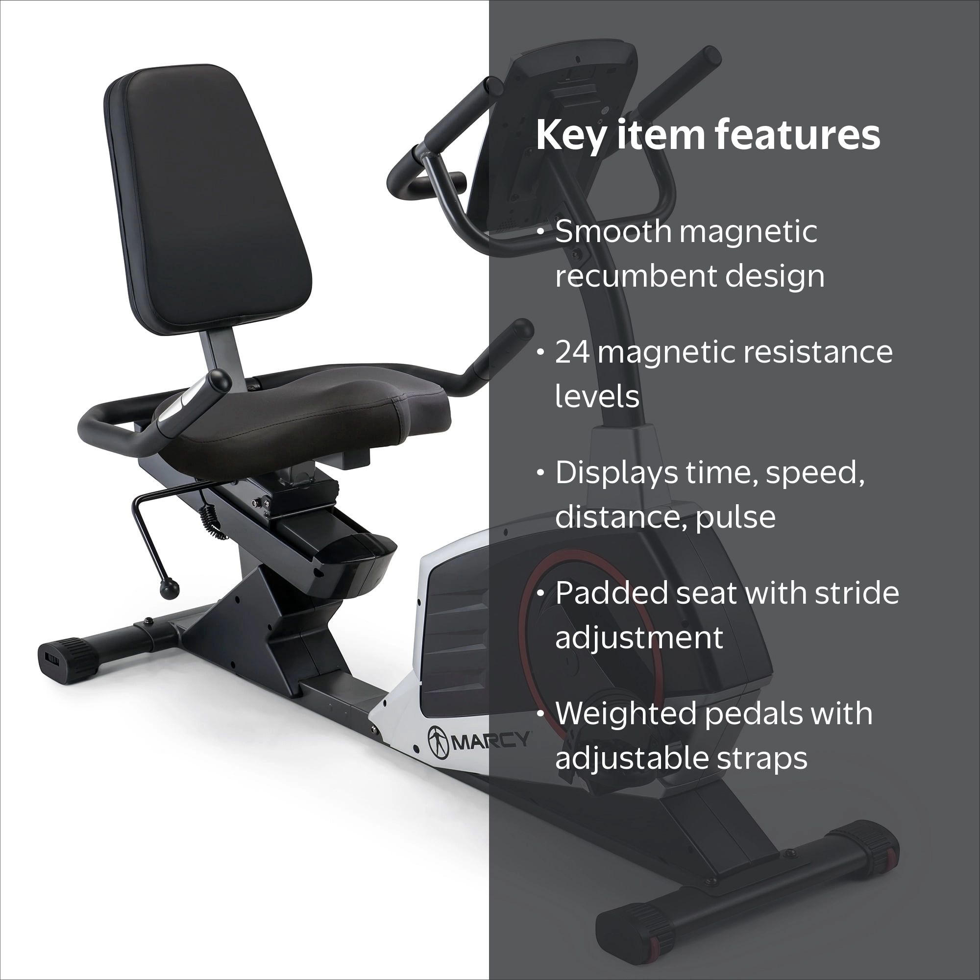 Marcy Regenerating Magnetic Recumbent Exercise Bike ME-706 for